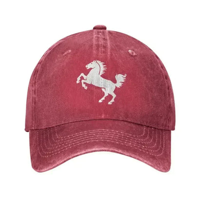 Punk White Horse Baseball Cap Unisex