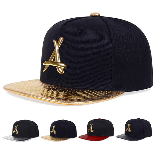 A Letter Label Adjustable Unisex Hip-Hop Snapback Cap
