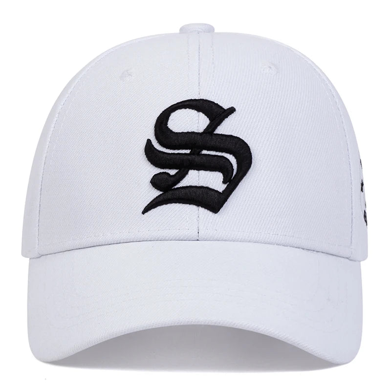 Unisex Gothic S Letter Embroidery Side Baseball Caps