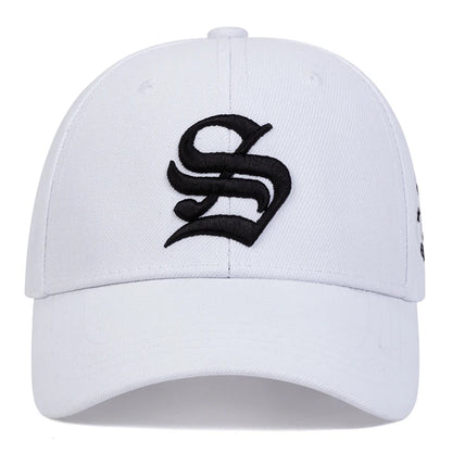 Unisex Gothic S Letter Embroidery Side Baseball Caps