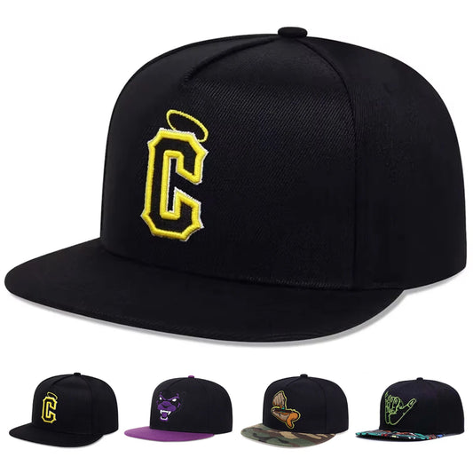 Angel Halo C Letter Embroidered Hip-Hop Snapback Cap