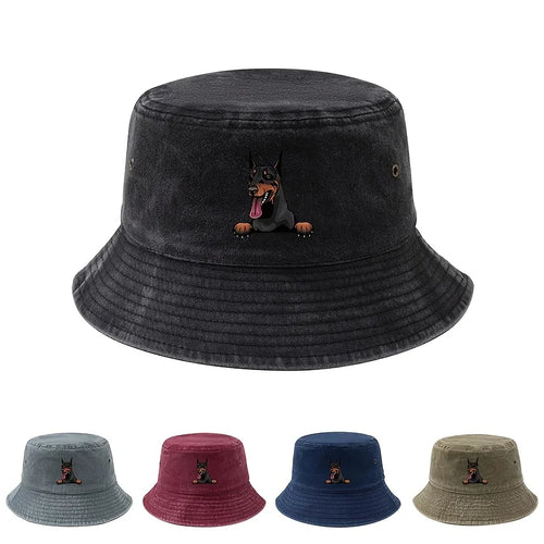 Doberman Dog Print Bucket Hat