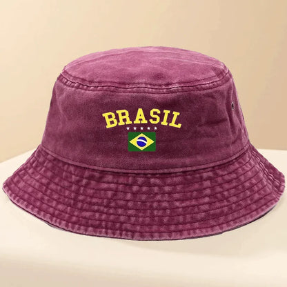 Brazil Print Lightweight Bucket Hat Outdoor Fashion Cap