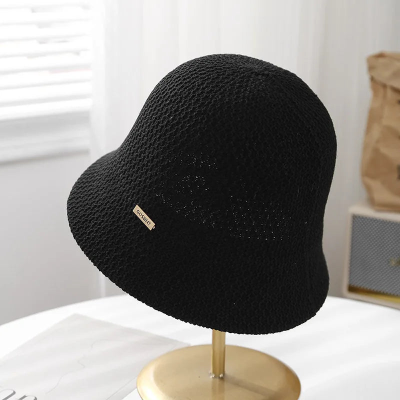 Women's Hollow Knit Bucket Hat Size 56-58cm