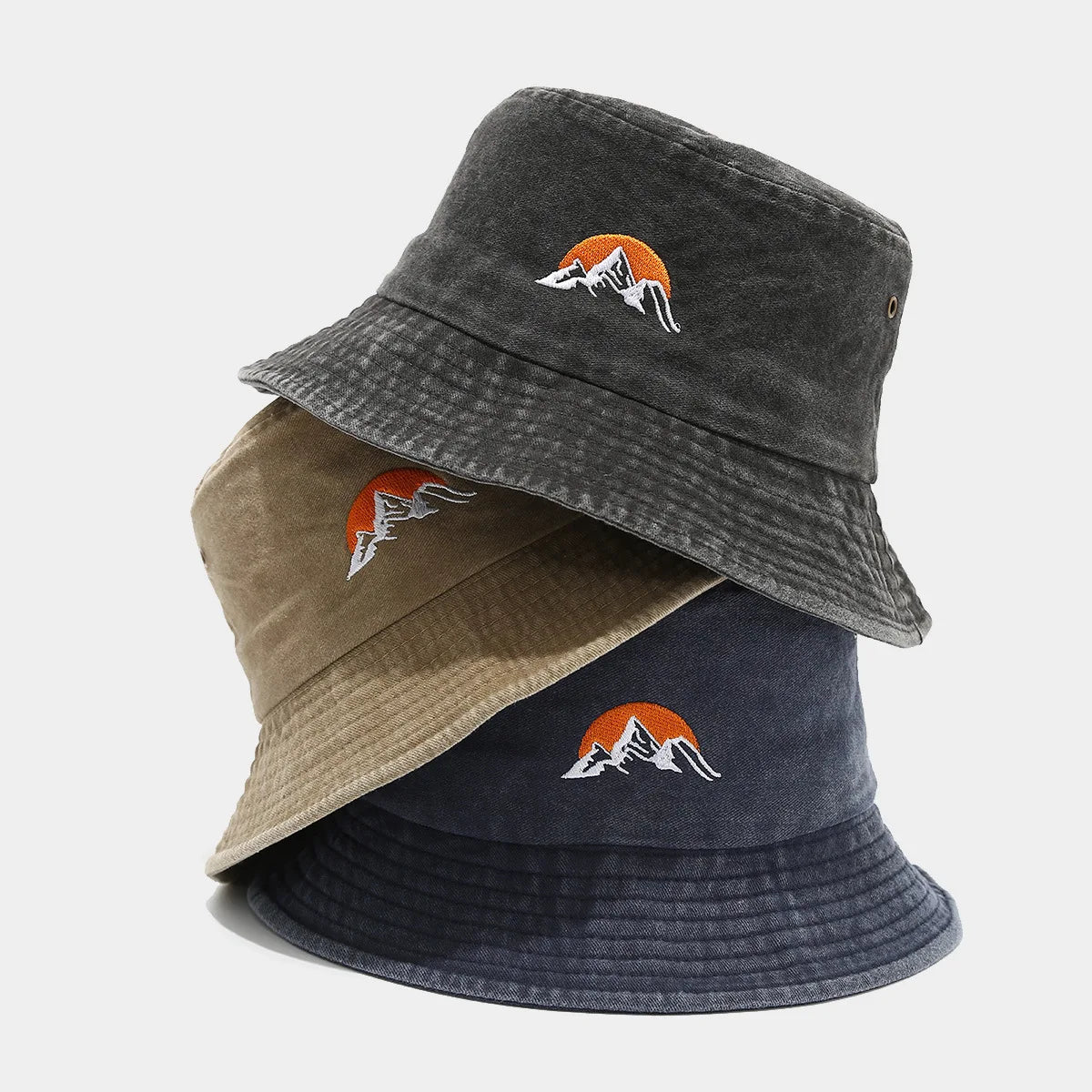 Unisex Washed Plain Bucket Hat Outdoor Travel Cap