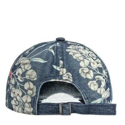 Spring Denim Flower Print Casquette Baseball Cap Adjustable Outdoor Snapback Hats For Men And Women 170