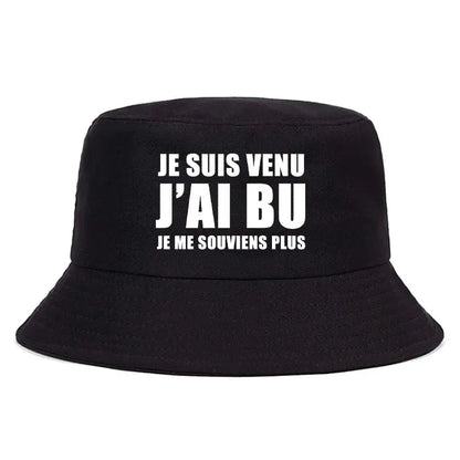 Je Suis Venu Print Bucket Hat