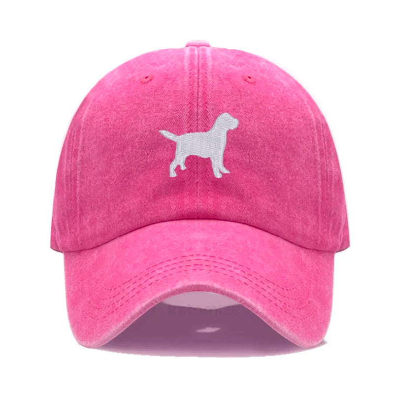 Dog Embroidered Soft Cotton Baseball Cap