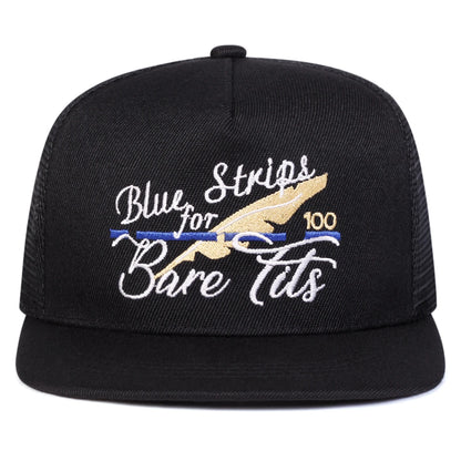 BLUE STRIPS FOR BARE TITS Embroidery Casual Snapback Cap
