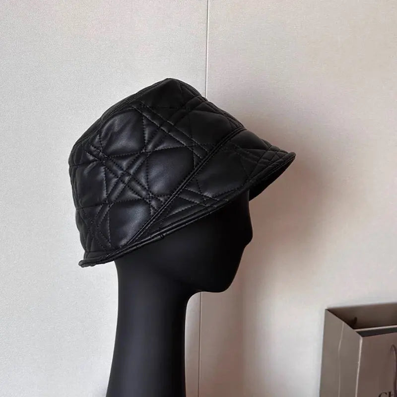 Unisex New York Leather High Quality Bucket Women Hat Size 54-58cm