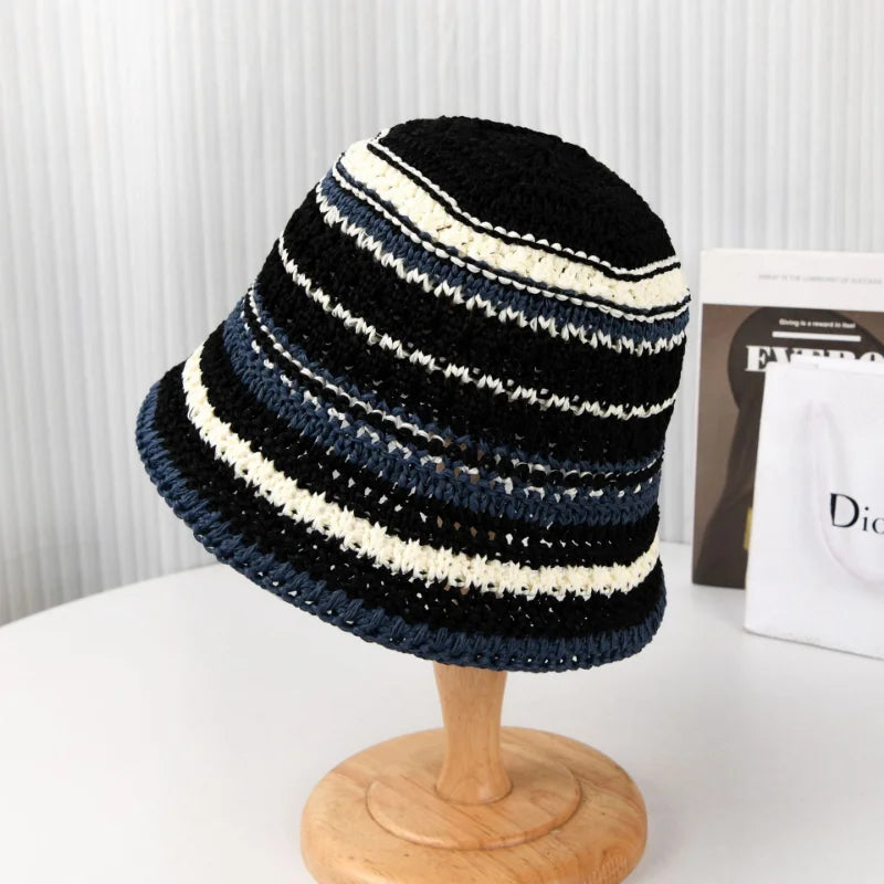 Gradient Striped Beach Fisherman Bucket Hat