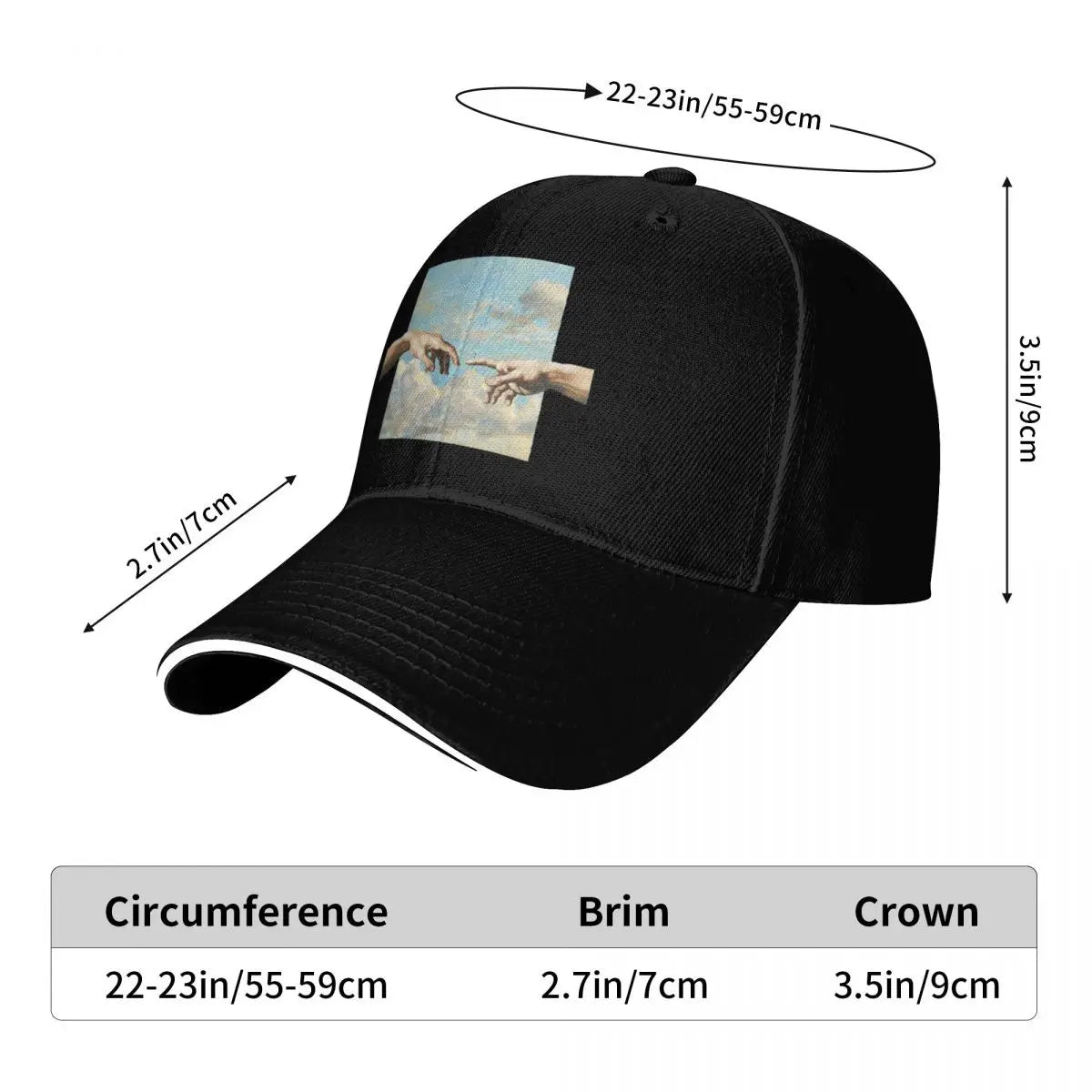 Touch The God Creation Of Adam UPF 50+ Baseball Cap