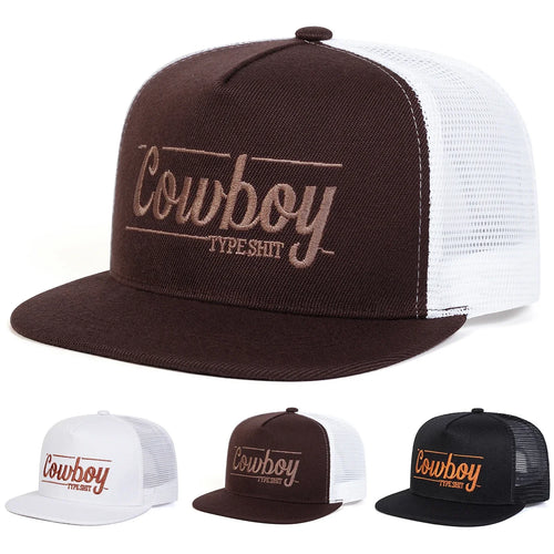 Unisex Letter Embroidery Hip- Hop Net Hats Spring Summer Outdoor