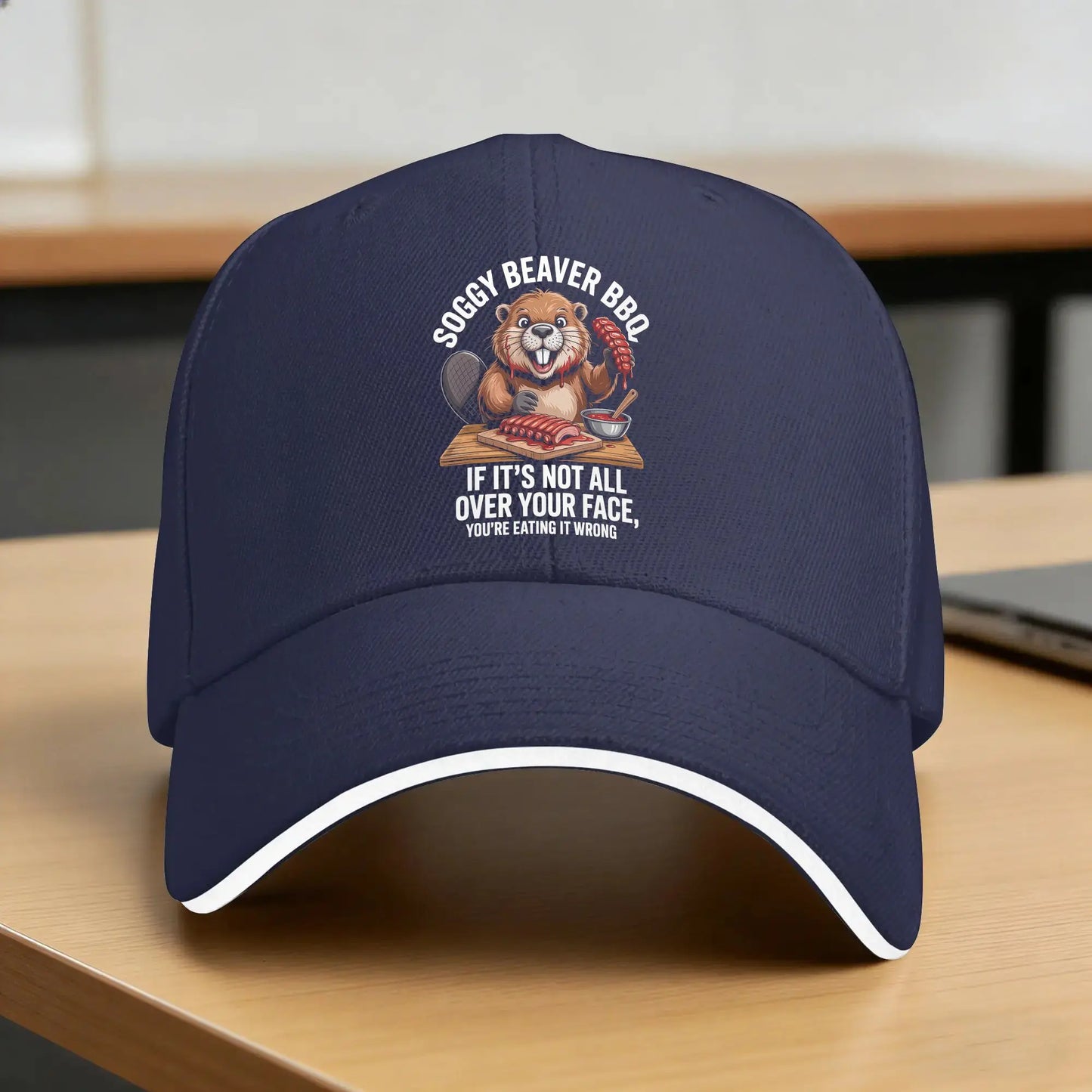 Soggy Beaver BBQ Funny Baseball Cap
