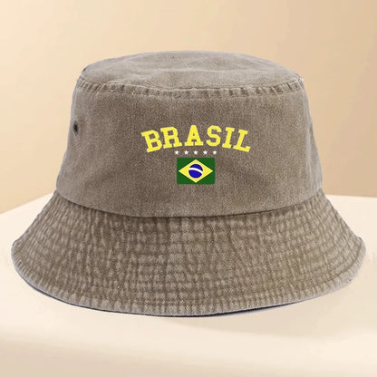 Brazil Print Lightweight Bucket Hat Outdoor Fashion Cap