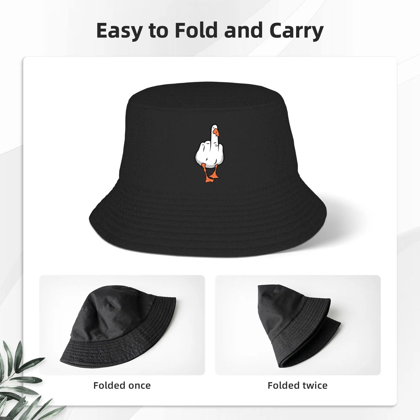 Finger Duck Bucket Hat Duck You Street Style Fisherman Caps