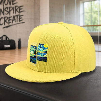 Van Gogh Starry Night Print Snapback Cap