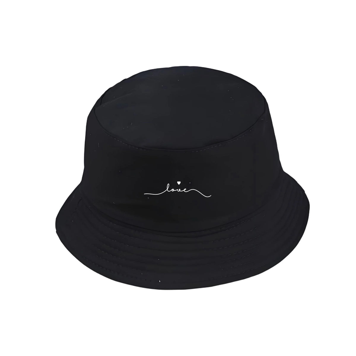 Vintage Love Embroidery Cotton Bucket Hat