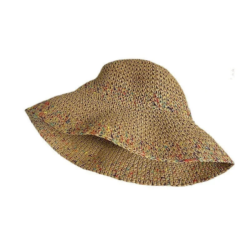 Wide Brim Straw Sunshade Bucket Hat