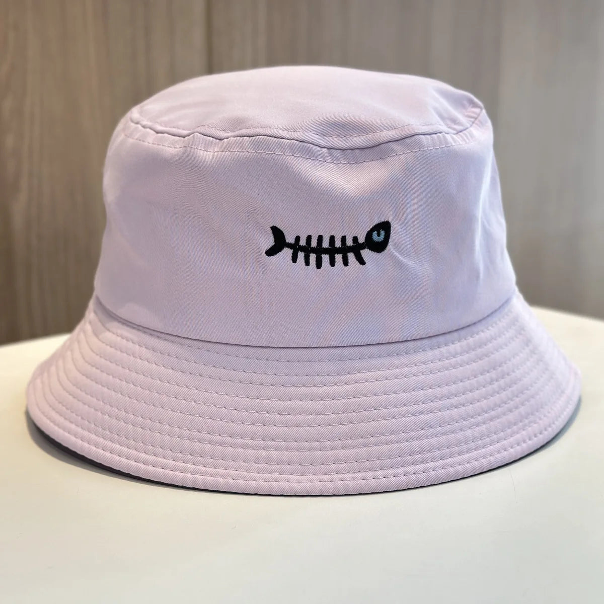 Popular Unisex Summer Bucket Hat For Women Embroidery Fish