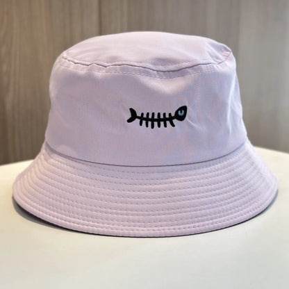 Popular Unisex Summer Bucket Hat For Women Embroidery Fish