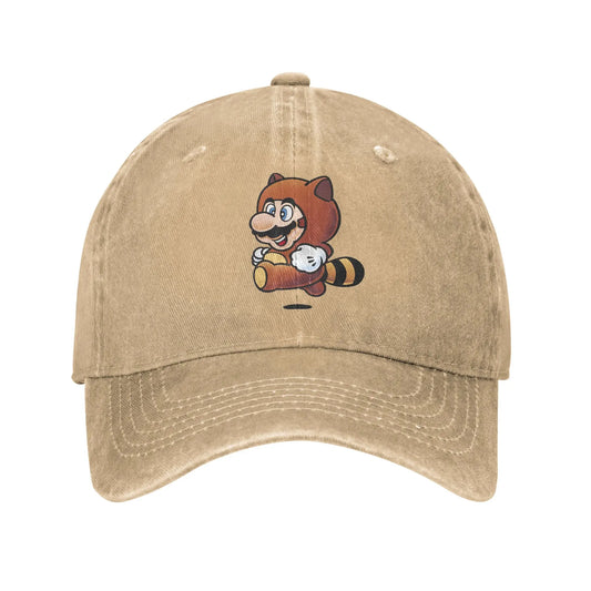 Tanooki Mario Distressed Denim Baseball Cap
