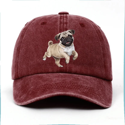Running Pug Dog Lover Baseball Cap