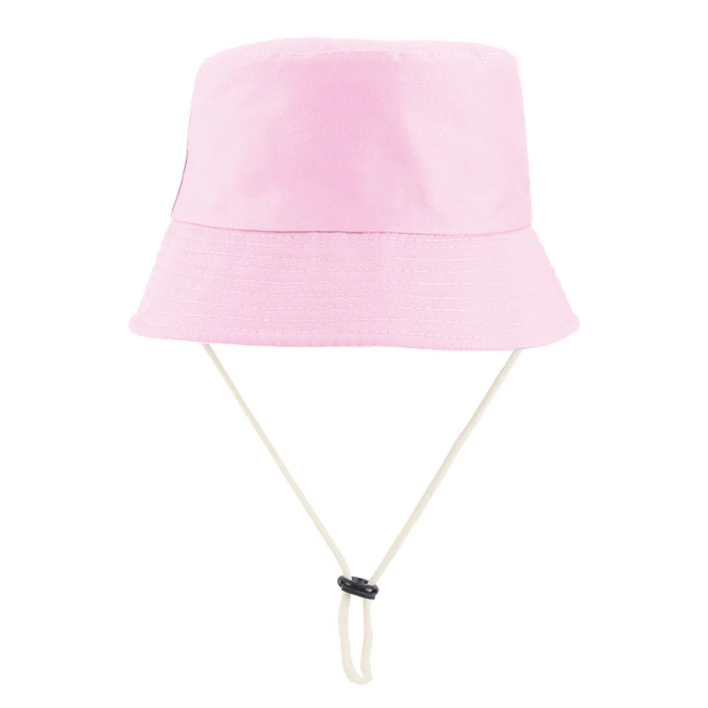 Kids Bucket Hat Summer Solid Color Fisherman Cap