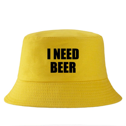 I Need Beer Reversible Cotton Bucket Hat