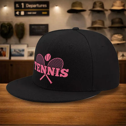 Tennis Rackets Ball Graphic Snapback Cap
