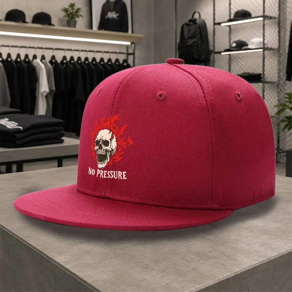 New Flame Skull Unisex All Match Flat Brim Cap