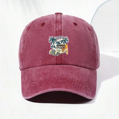 Vintage Travel Sign Washed Baseball Cap