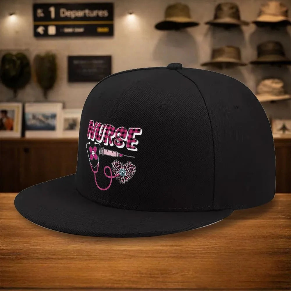 Nurse Stethoscope Heart Snapback Cap