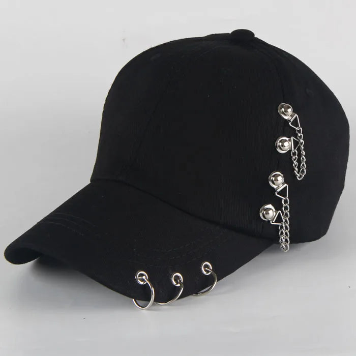 Fashion Cotton Baseball Cap Creative Piercing Ring Hip Hop Caps