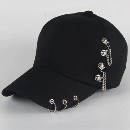 Fashion Cotton Baseball Cap Creative Piercing Ring Hip Hop Caps