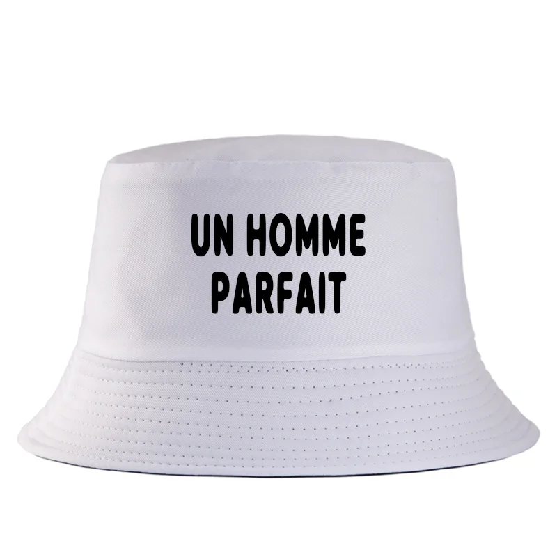 Un Homme Parfait Letter Print Sun Bucket Hat