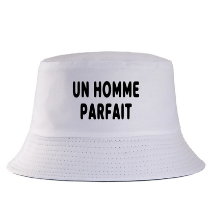 Un Homme Parfait Letter Print Sun Bucket Hat