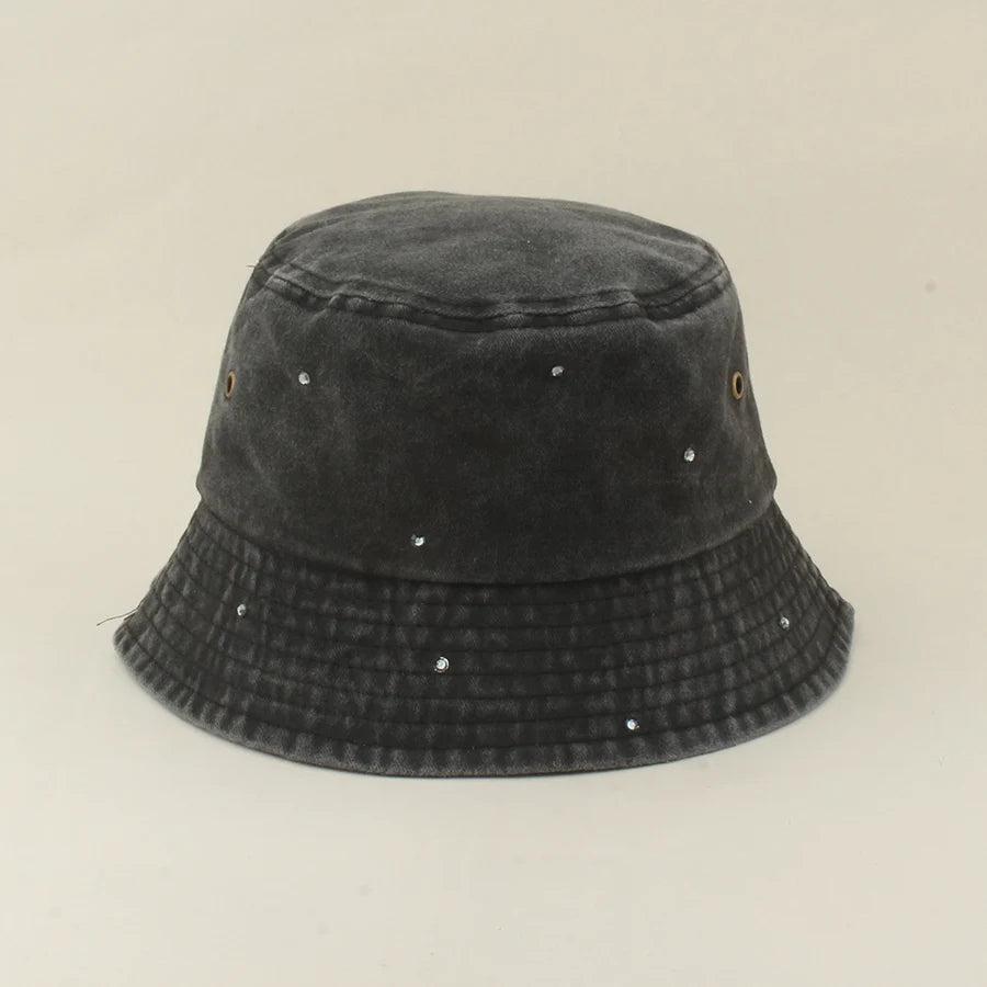 New Fashion Rhinestone Bucket Hats Size 56-59cm