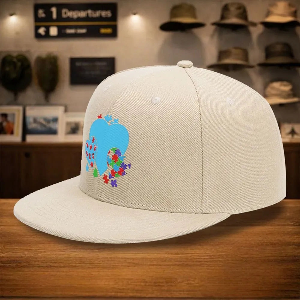 Autism Awareness Puzzle Heart Hip Hop Snapback Cap