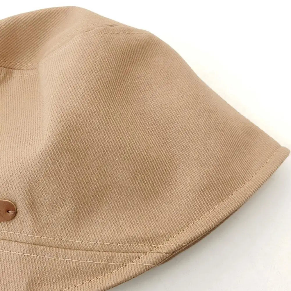 Soft Cotton Solid Color Sun Hats Black Foldable Bucket Hat