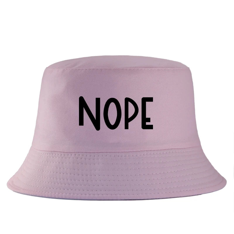 Funny Nope Letter Cotton Bucket Hat