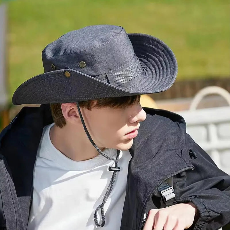 Large Brim Outdoor Fishing Sun Protection Bucket Hat