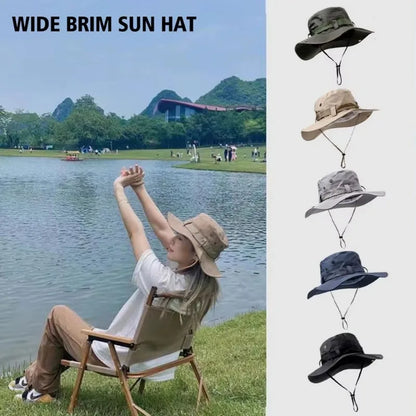 Large Brim Outdoor Fishing Sun Protection Bucket Hat