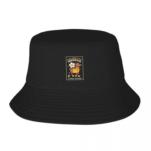 Cute Rudolph Christmas Reindeer Print Bucket Hat Design