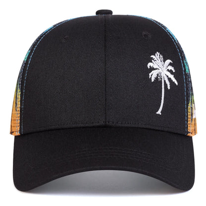 Unisex Coconut Tree Embroidery Baseball Net Caps