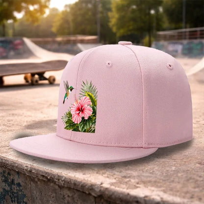 Hummingbird Hibiscus Snapback Cap