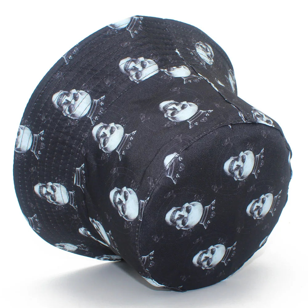 Bucket Hats Double Sided Black Fisherman Hat