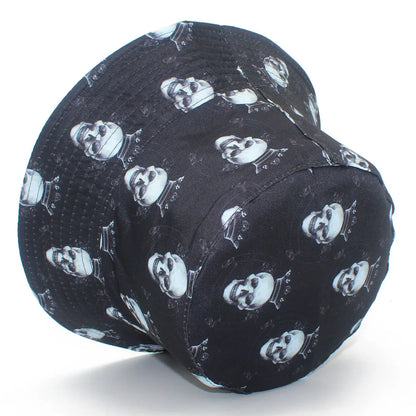 Bucket Hats Double Sided Black Fisherman Hat
