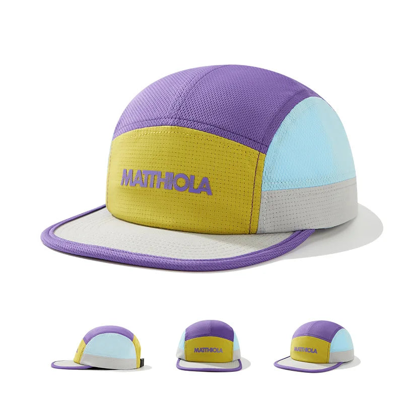Color Block 5 Panel Baseball Cap For Men Women