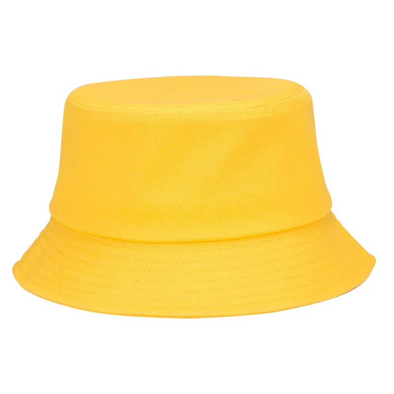 Solid Color Cotton Summer Bucket Hat